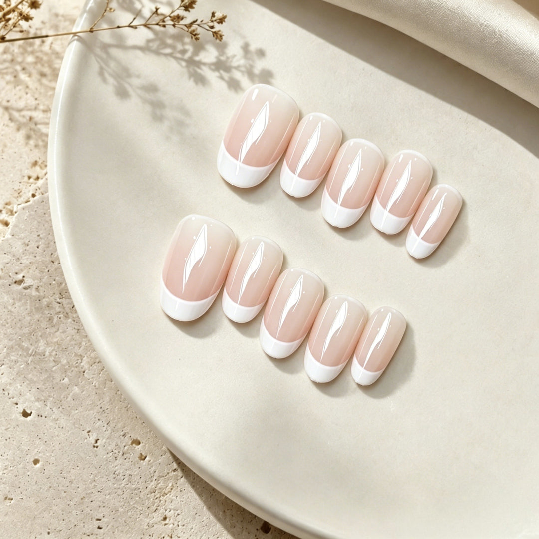 Elegant French Tip Press-On Nail Set