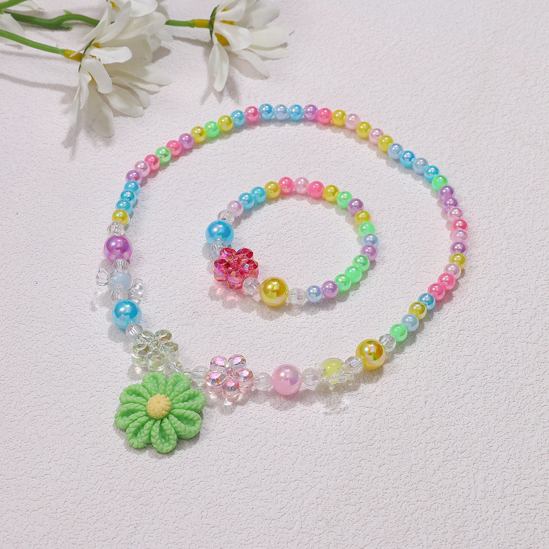 Playful jewelry set with flower pendant Kalsten