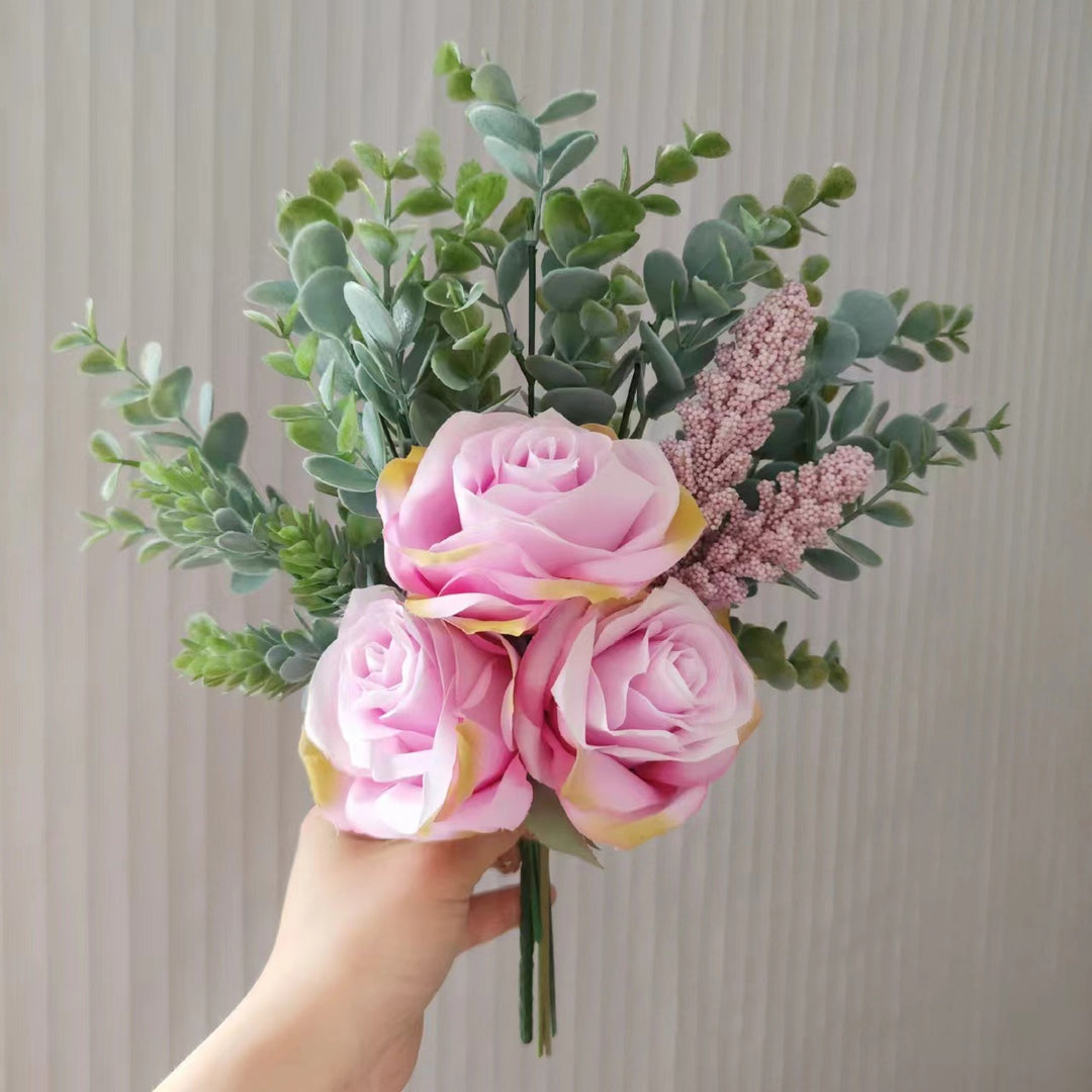 Lifelike Yellow Rose Bouquet Arrangement