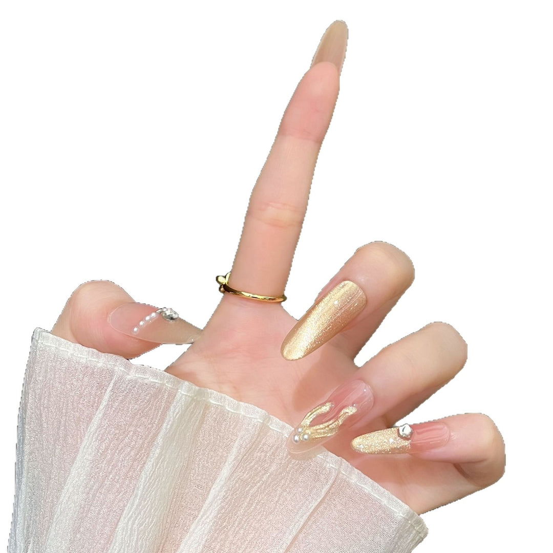 Decorative Crystal-Embellished Press-On Nail Art Kalsten
