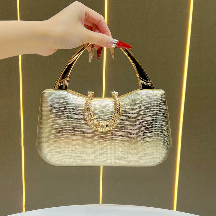 Crocodile-Effect Evening Handbag