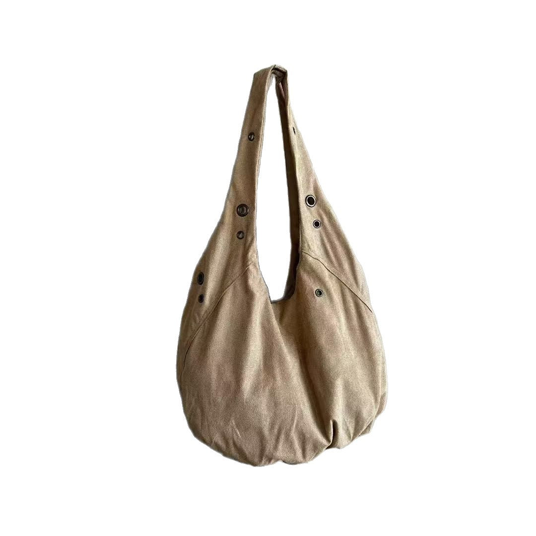 Slouchy Canvas Shoulder Bag