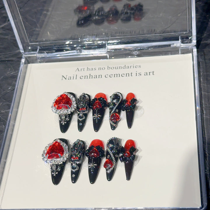 Gothic Heart Charm Nail Art Set