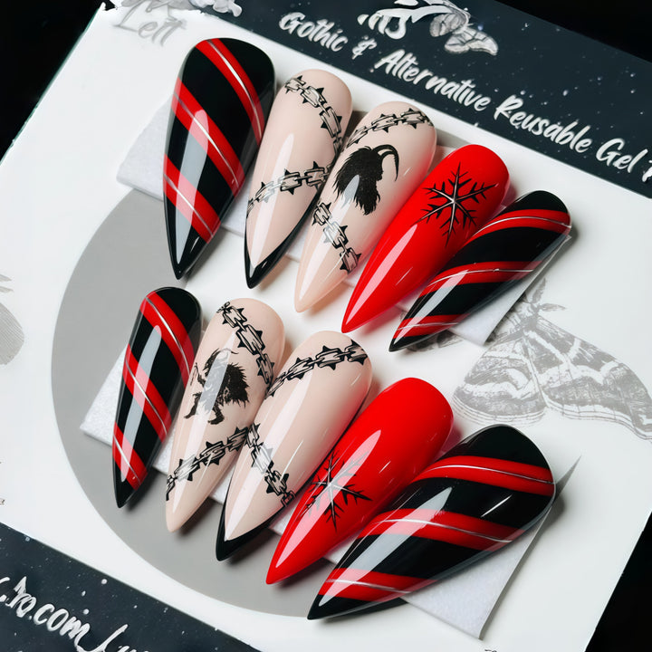 Creative Nail Design Set in Gothic Style Kalsten