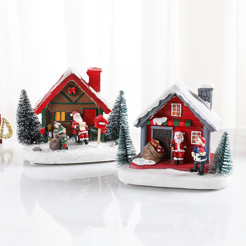 LED Illuminated Christmas Cottage Figurine Kalsten