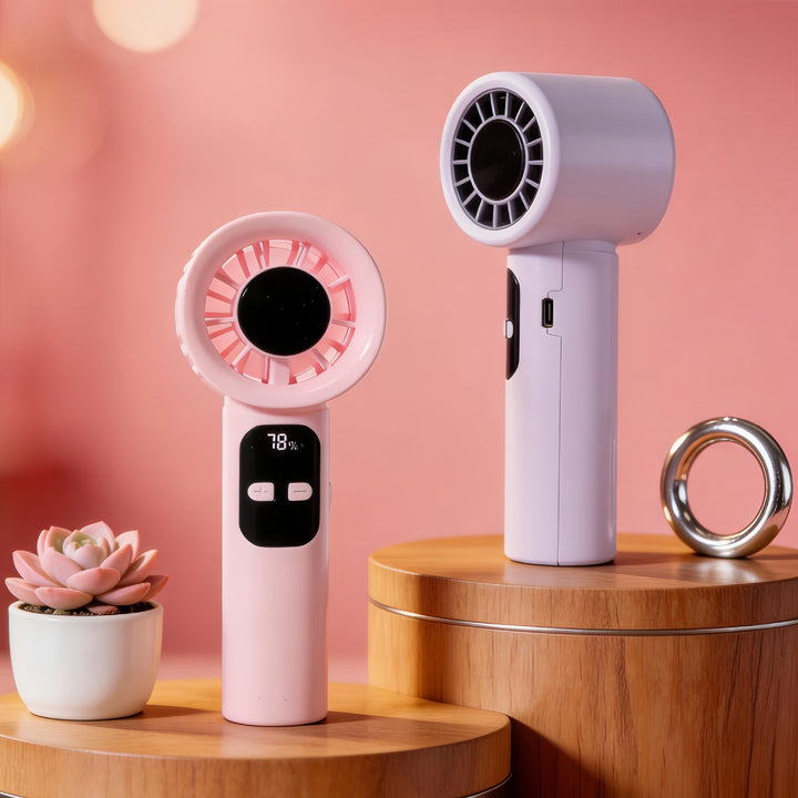 Ladies Portable Handheld Fan with LED Display Kalsten