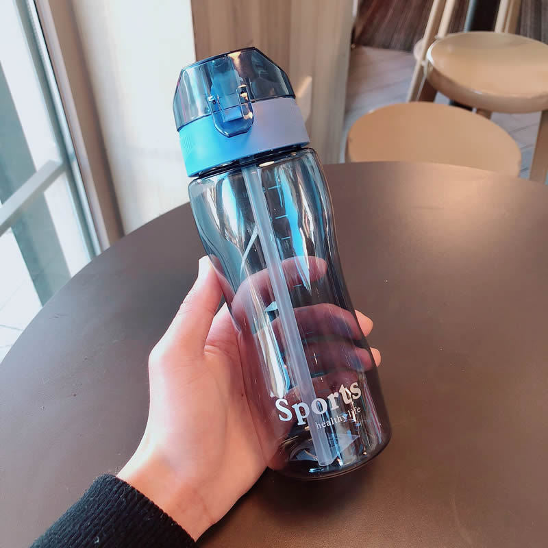 Women Ergonomic Sports Water Bottle with Integrated Straw Function Kalsten