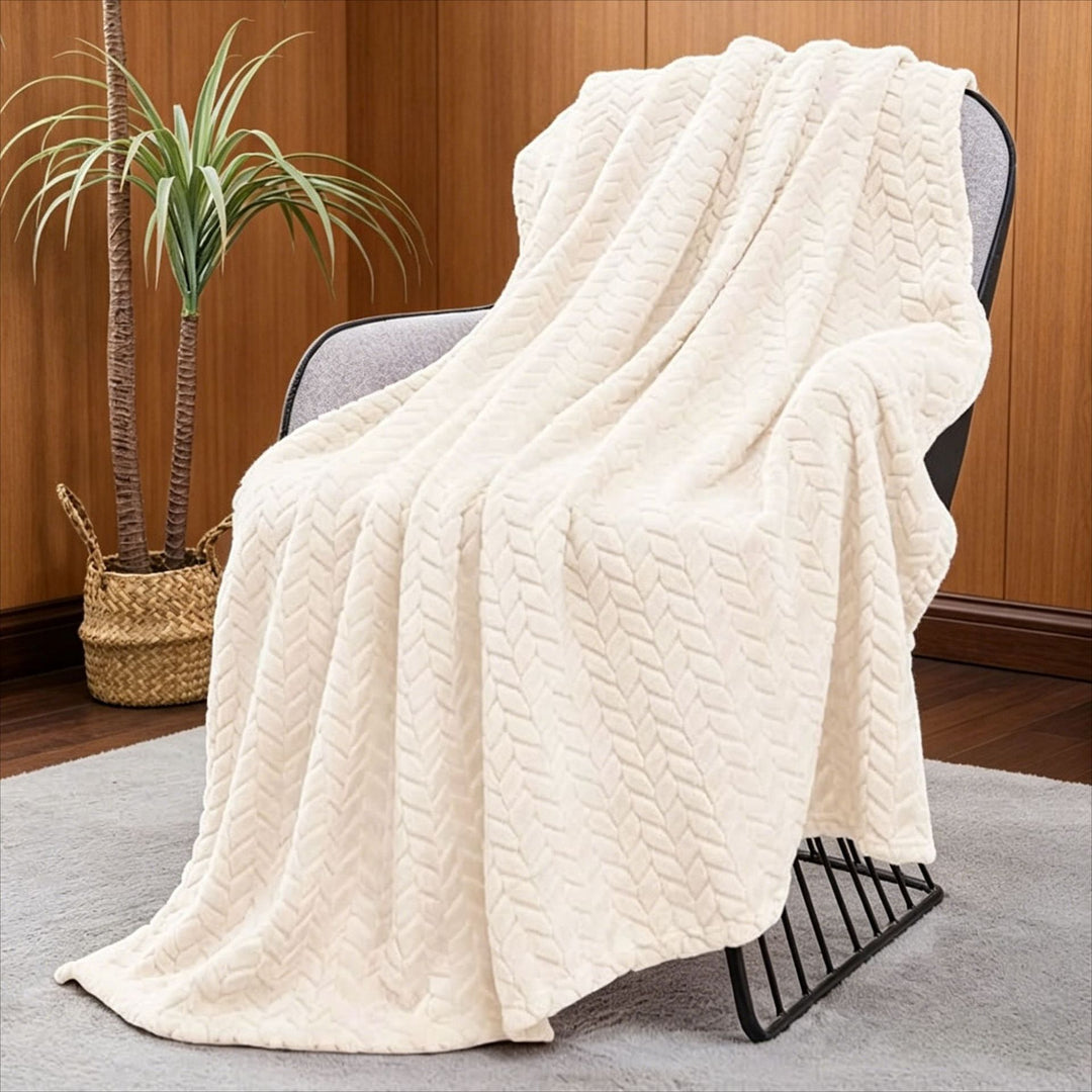 Chevron Patterned Plush Throw Blanket
