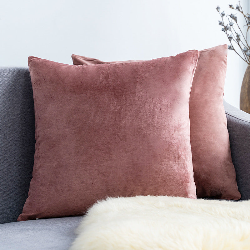Ultra-Soft Velvet Square Decorative Pillow Cover with Minky Back and Invisible Zipper