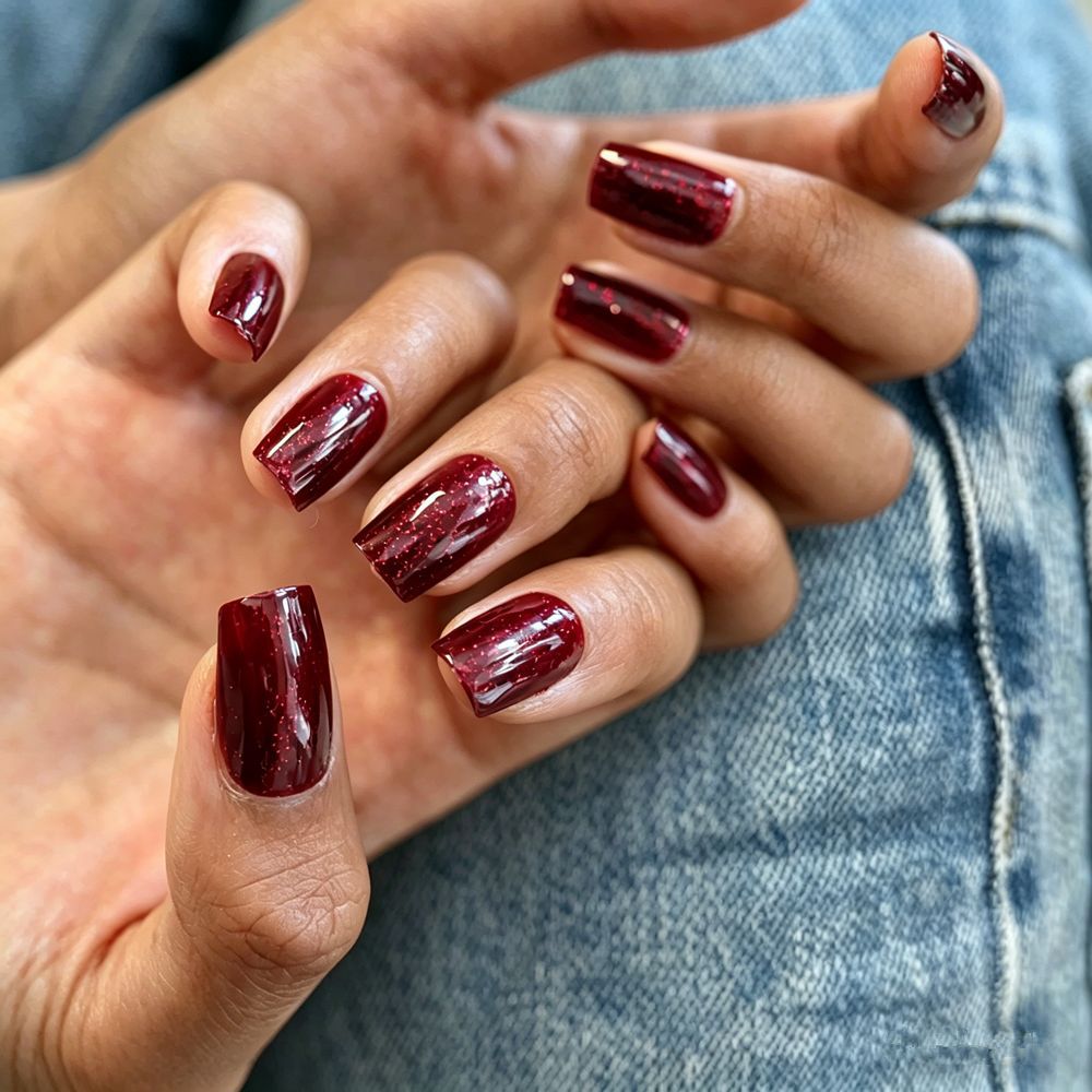 Glossy Glitter Press-On Nail Tips