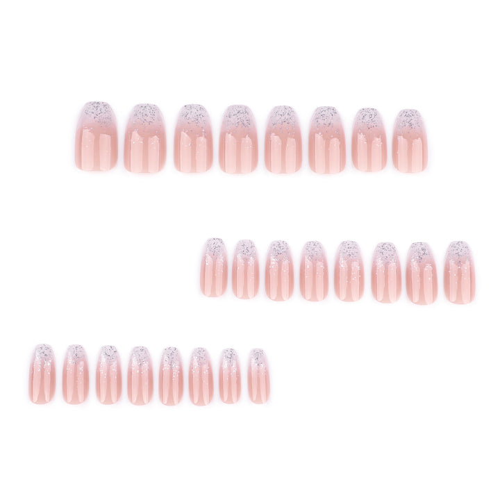 Artistic Nail Extensions with Glitter and Ombre Effect Kalsten