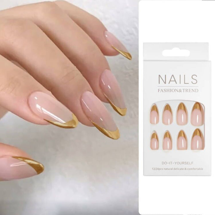 Elegant Stiletto French Tip Press-On Nails Kalsten