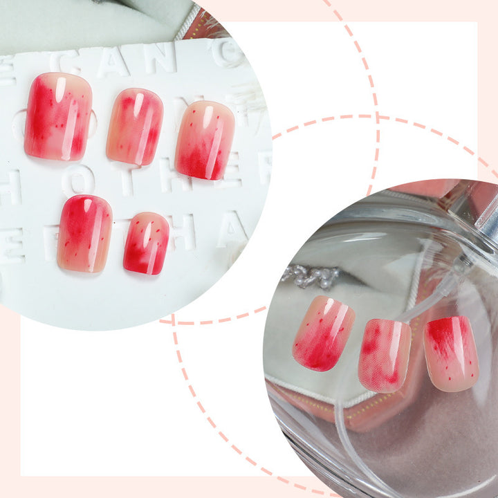 Trendy artificial nail set with modern marble and ombre design Kalsten