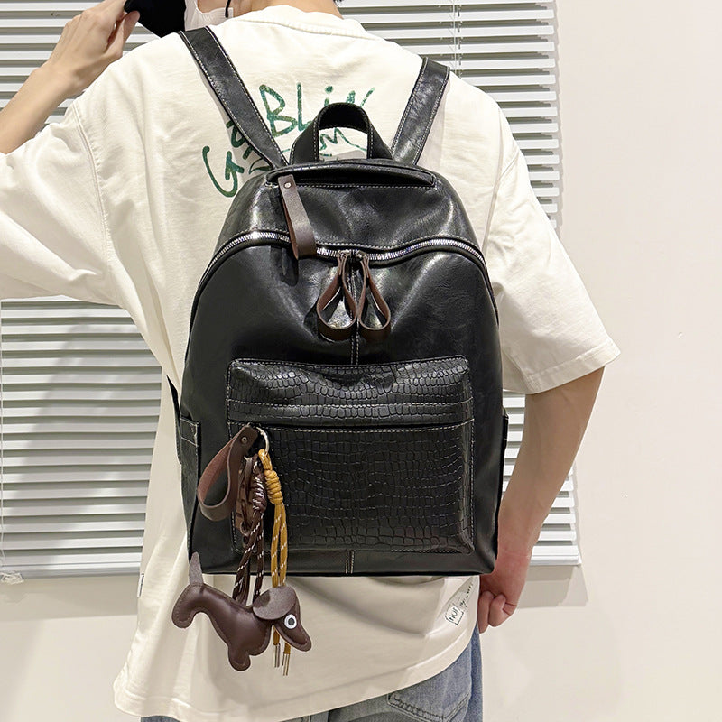 Stylish Crocodile-Patterned Leather Backpack Kalsten