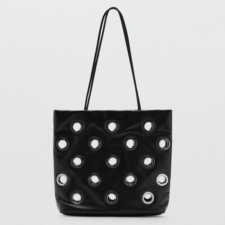Modern Grommet-Detail Tote Bag