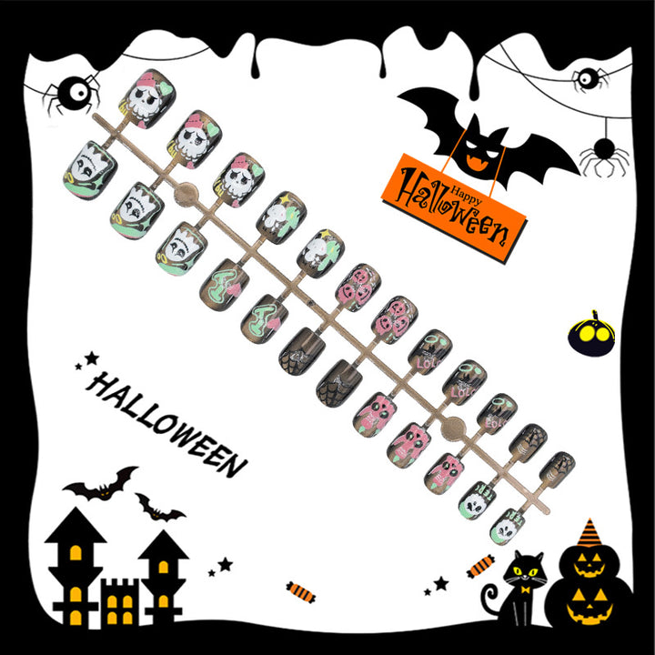 Acrylic nail set with creative spooky designs Kalsten