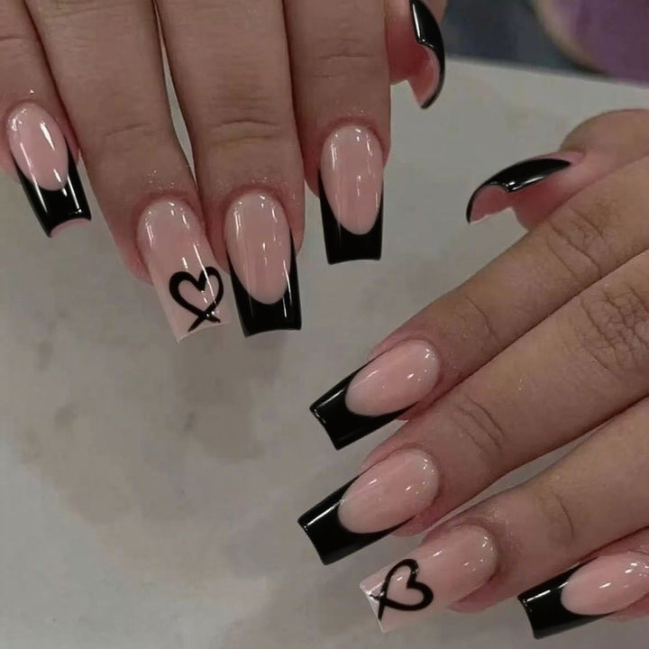 Artistic Heart-Inspired Acrylic Nail Art Enhancements Kalsten