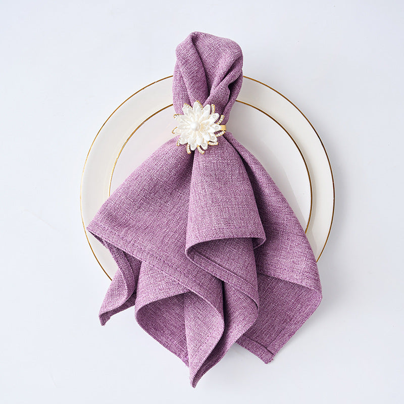 Premium Textured Linen-Blend Dinner Napkin With Hotel-Style Hem