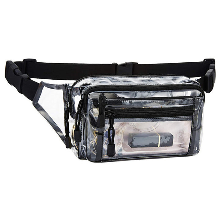 Transparent belt bag with multiple zippered compartments Kalsten