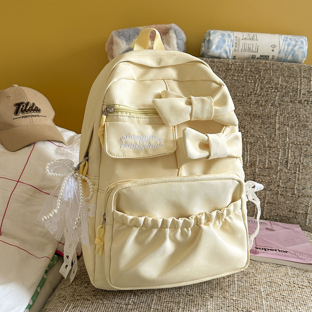Bow-Embellished Casual Backpack Kalsten