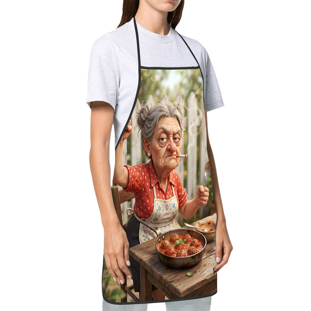 Dog Lover Full-Coverage Kitchen Apron With Adjustable Neck Strap And Waterproof Polyester Shell