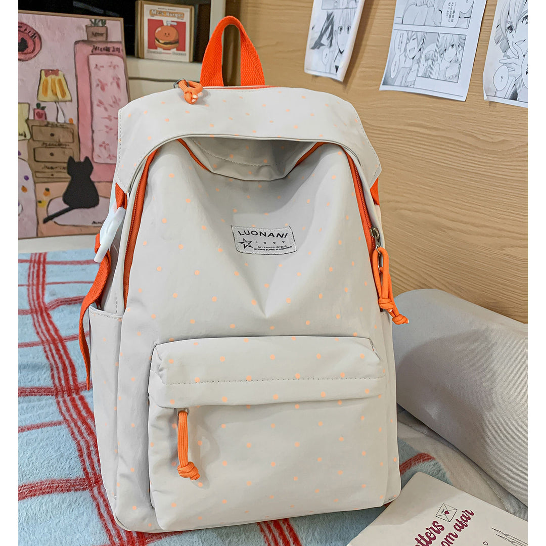 Polka-Dotted Canvas Backpack Kalsten