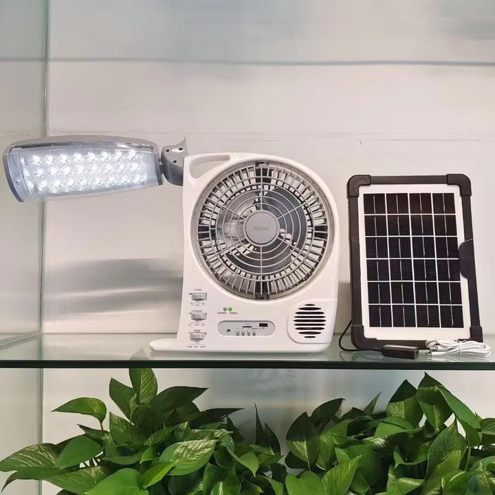 Women Multifunctional Solar Fan with Integrated LED Lighting Kalsten