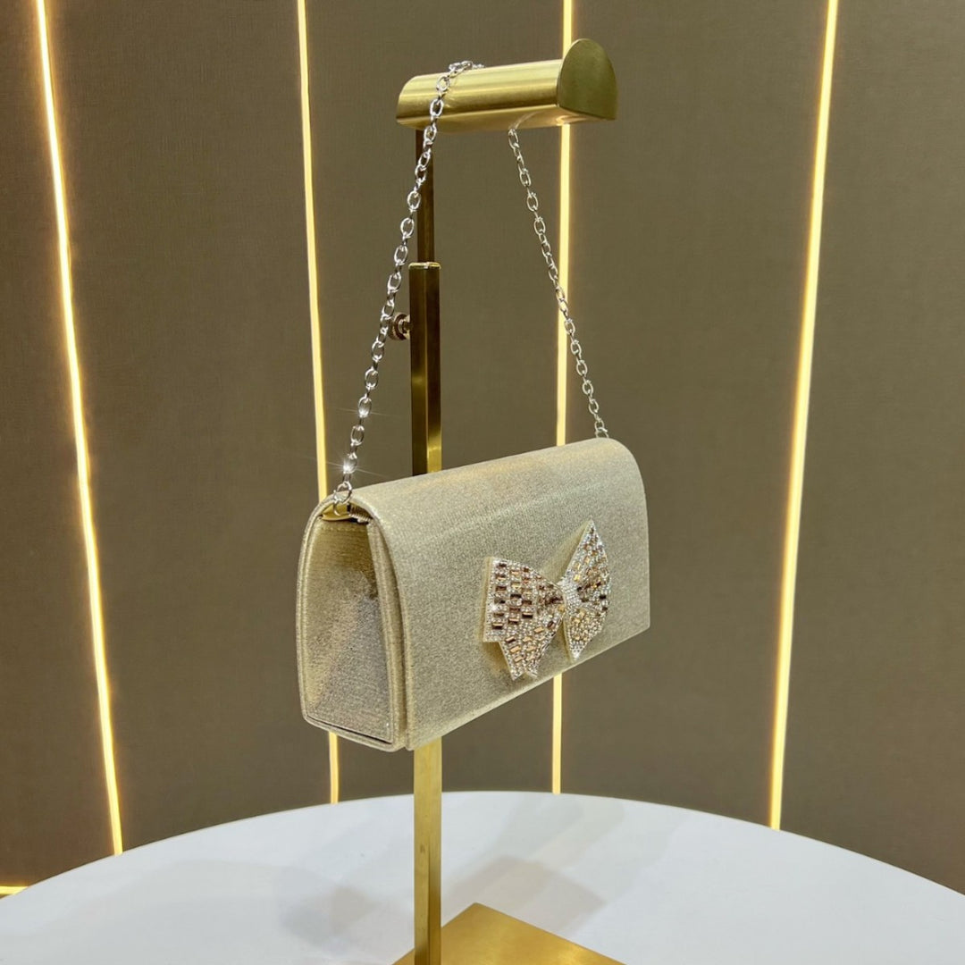 Bow-Decorated Evening Clutch