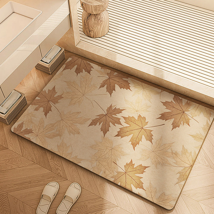 Floral Patterned Memory Foam Bath Mat