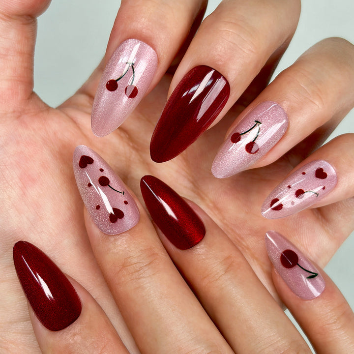 Artistic Cherry Blossom Press-On Nail Set Kalsten