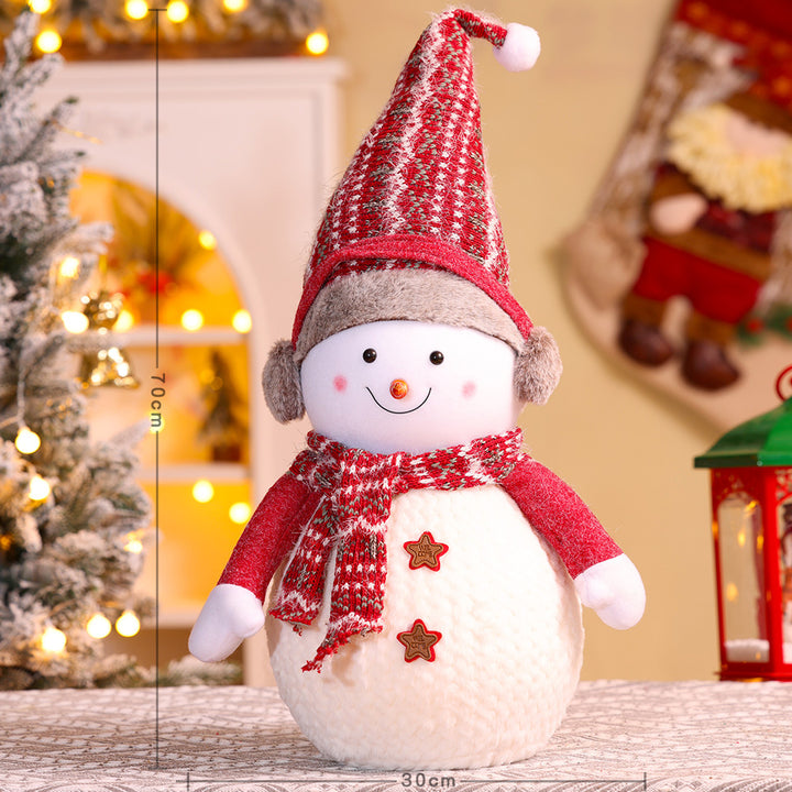 Decorative Plush Snowman Figurine