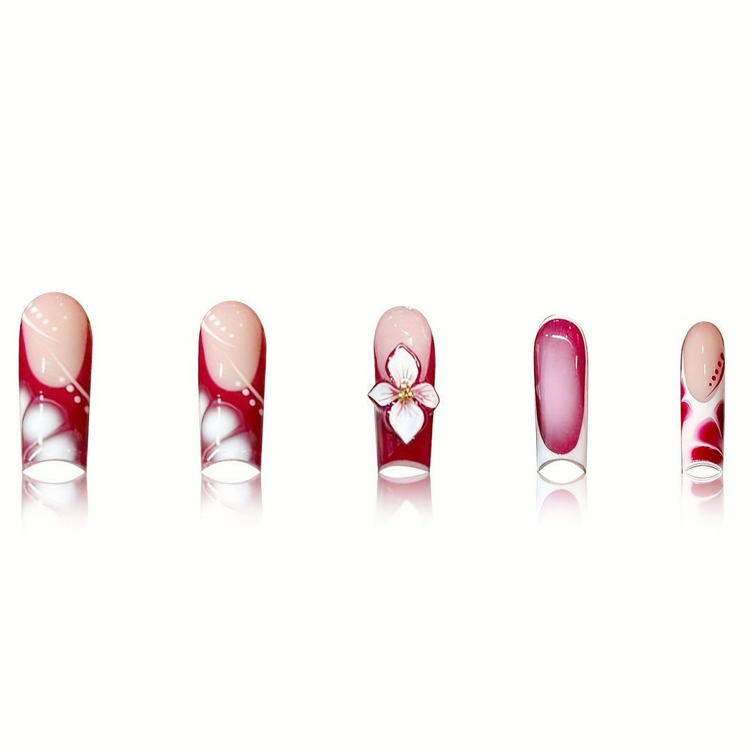 Elegant Floral Nail Art Extensions Kalsten