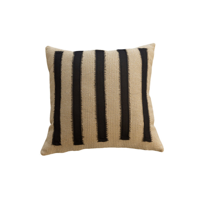 Textured Tribal-Inspired Knitted Square Accent Pillow with Raised Tufted Diamond Motif