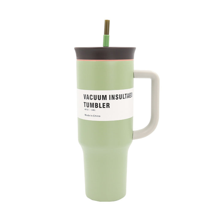 Women's Vacuum-Insulated Drinking Cup with Handle and Straw Kalsten