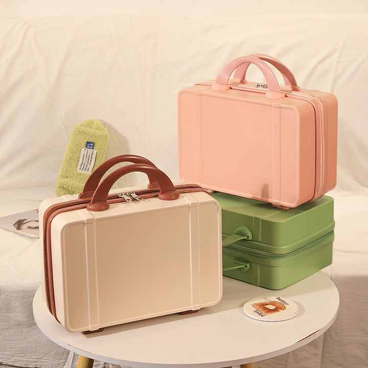 structured hard-shell vanity travel case with dual top handles and lockable zipper Kalsten