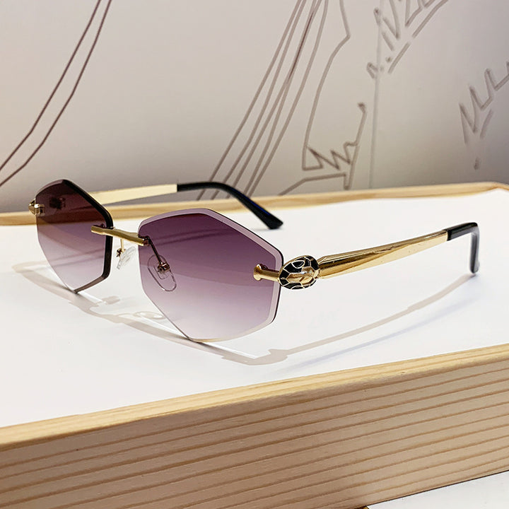 Women's Designer Sunglasses with Hexagonal Frame and Gold Accents Kalsten
