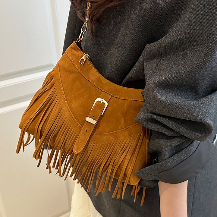 Fringed Suede Handbag