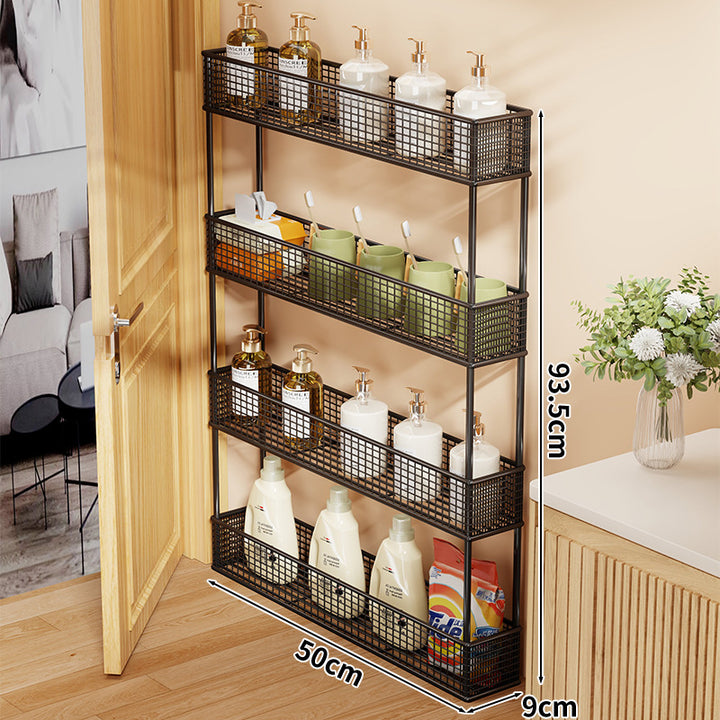 Slim Overdoor Three-Tier Wire Mesh Storage Organizer