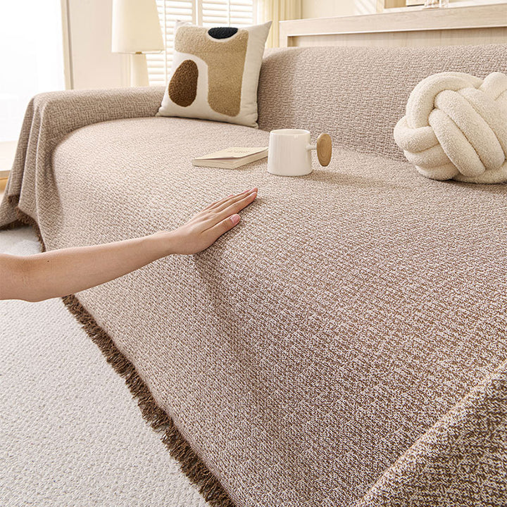 Fringed Textured Throw Blanket