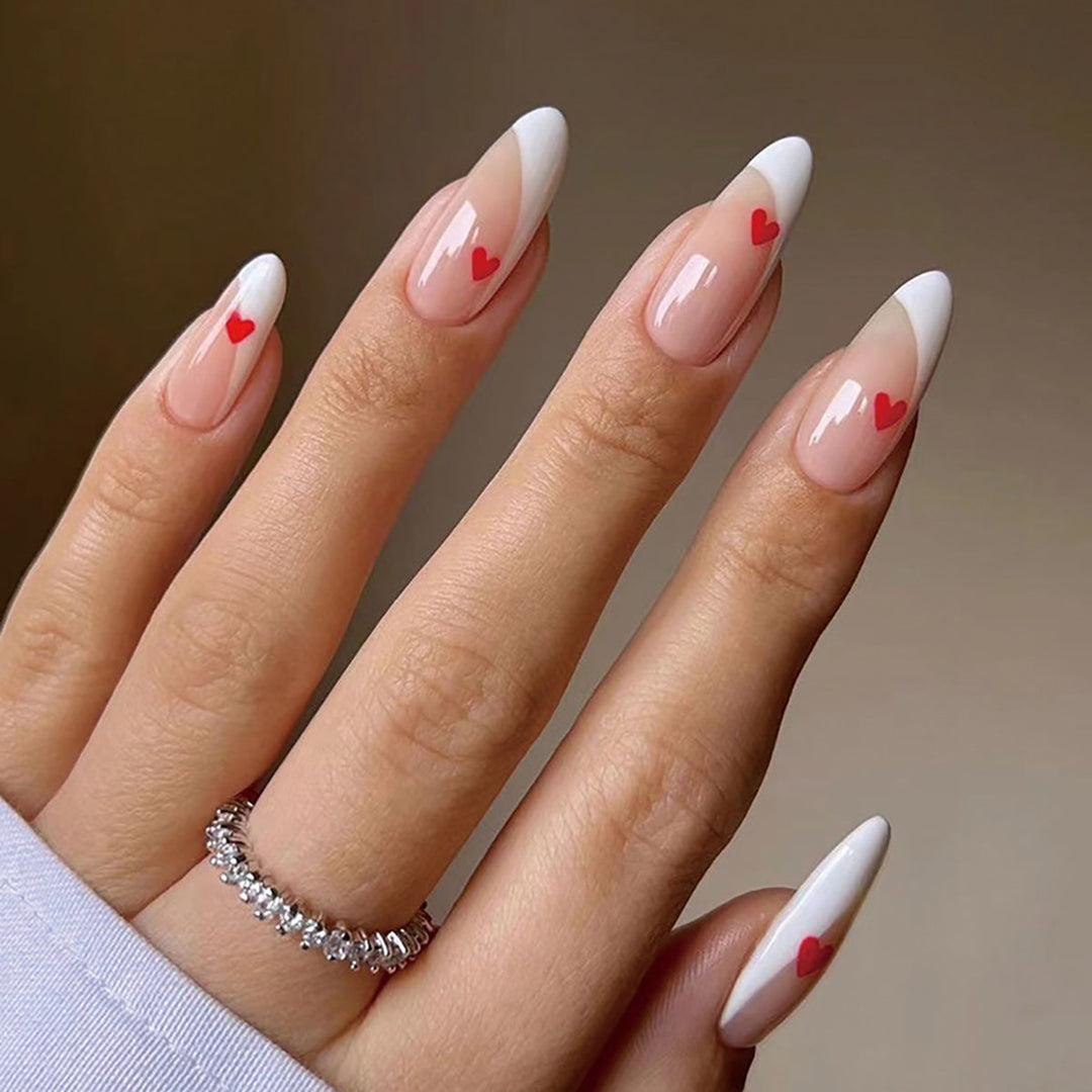 Chic Heart-Accent Press-On Nails