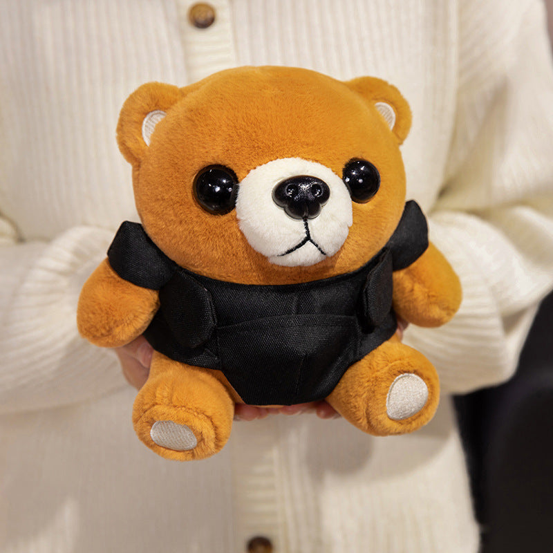 Plush Teddy Bear with Removable Tactical-Style Fabric Vest Kalsten