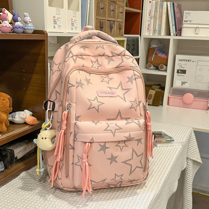 Stylish Star-Printed School Backpack Kalsten
