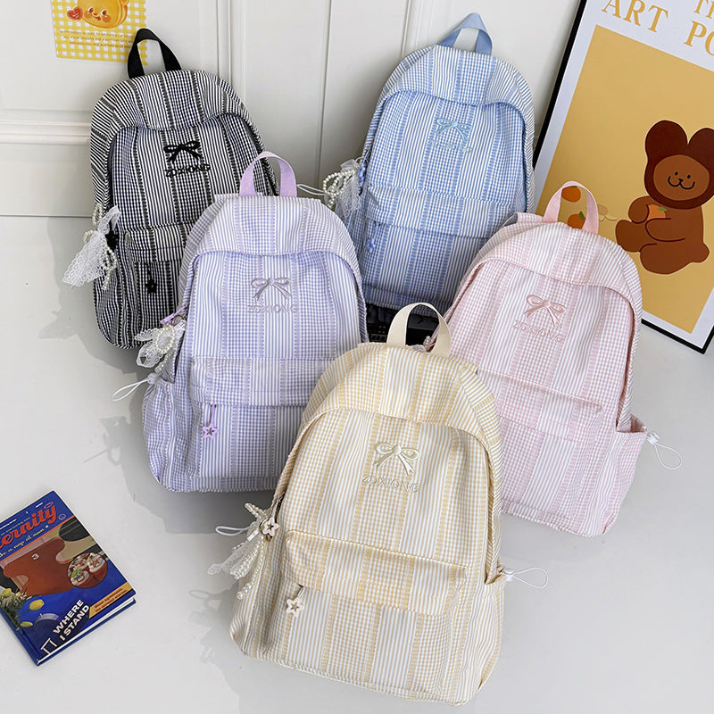 Adorable Striped Graphic Backpack Kalsten