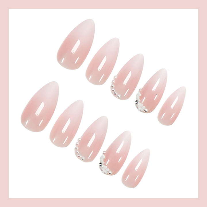 Artificial nail set with elegant ombre effects and glitter accents Kalsten