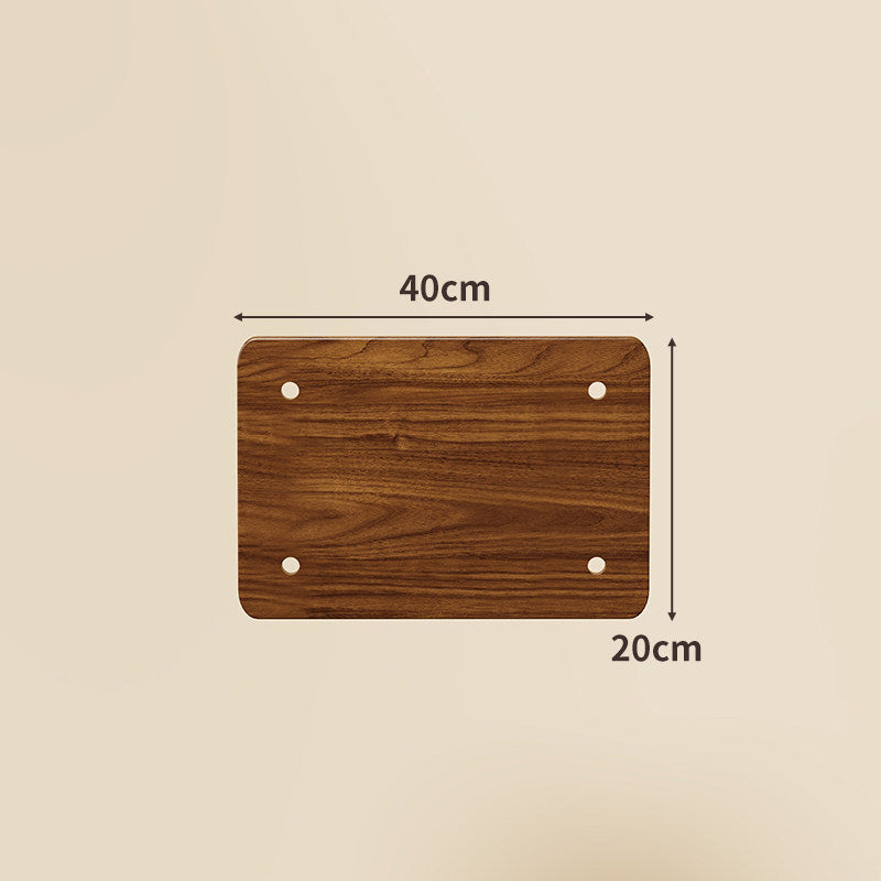 Compact Square Bamboo Shelf Panel with Rounded Corners and Pre-Drilled Mounting Holes