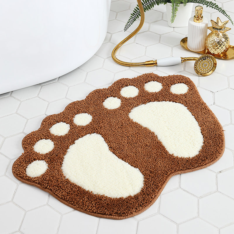 Playful Footprint Bath Rug for Bathroom