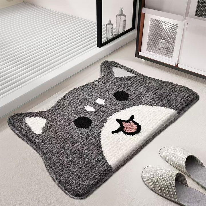 Cat Face Shaped Plush Bath Mat Kalsten