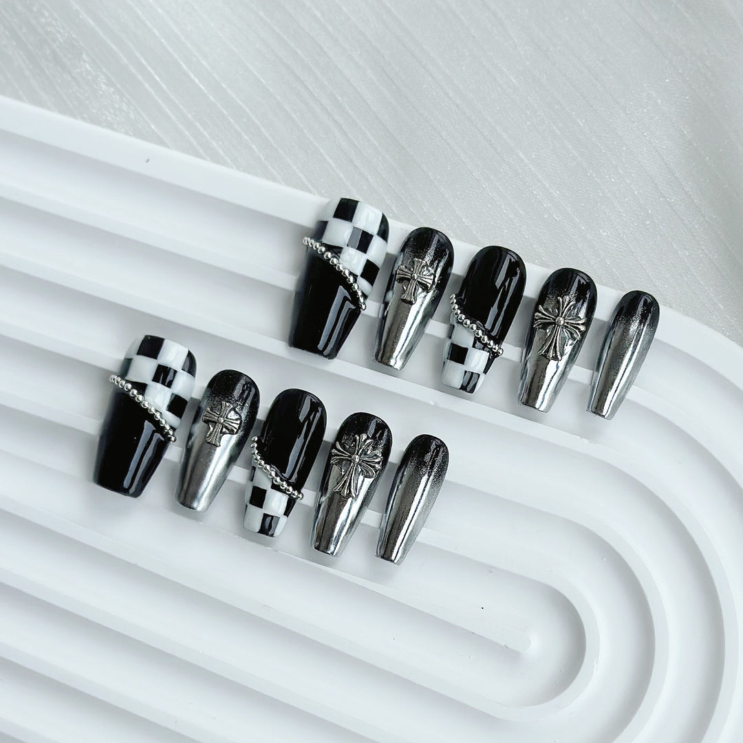Artistic Satin Press-On Nail Set