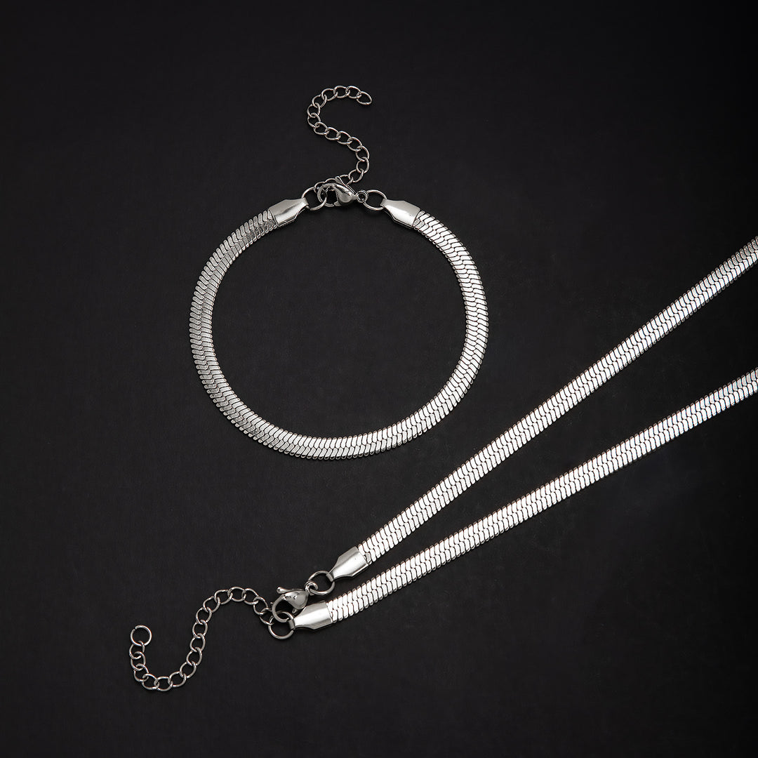 Elegant Textured Chain Jewelry Set Kalsten