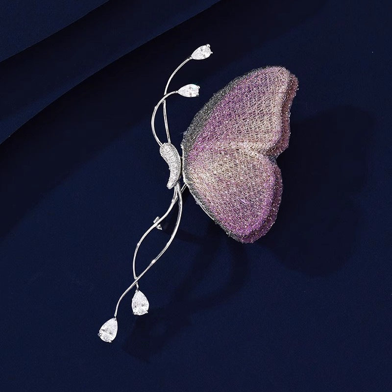 Exquisite butterfly brooch with sparkling crystals Kalsten